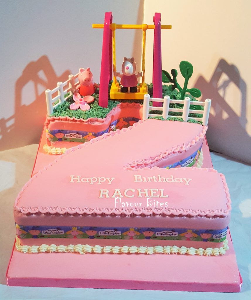 Peppa Pig Number Cake – Flavour Bites Cakes