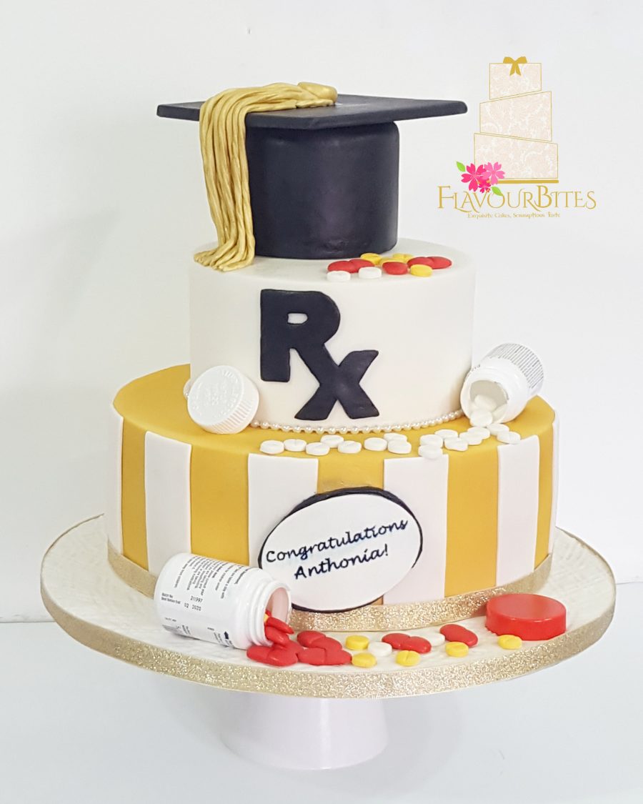 Pharmacy Graduation Cake – Flavour Bites Cakes